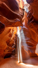 The Sun Shines Through The Canyon in The Desert