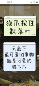 猫爪按住飘落叶