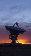 Radio Telescope in Sunset