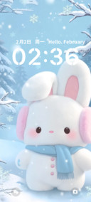 雪景可爱小兔叽