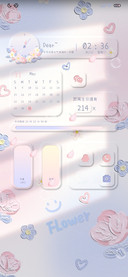 粉蓝花花 油画拟态