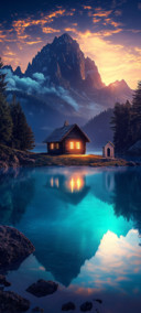 山间小屋 动态天空