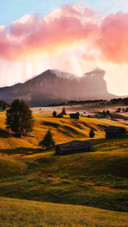 The fields at sunset