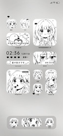 二次元双色漫画少女