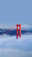 Golden Gate at Dawn Surrounded by Fog