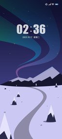 雪地渐变极光
