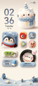 小猫雪人毛绒图标