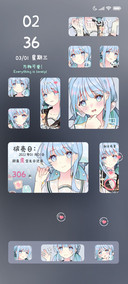 蓝色可爱水彩少女