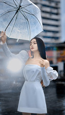 迪丽热巴的雨中大片