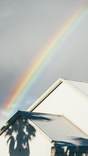 Rainbow reflects on the roof