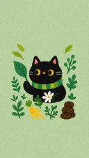 猫咪可爱插画壁纸-锐景创意