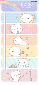 可爱猫咪电量温度计