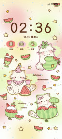萌萌猫 西瓜贴纸