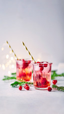 Cocktail with Vodka And Iced Cranberries