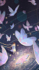 Butterfly Dream Healing Illustration Girl