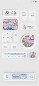 简约油画轻拟态组件