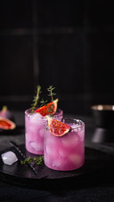 Purple Fig Cocktail with Ice and Thyme