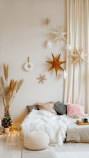 Bedroom in Bright Colors with Large Bed