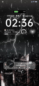 城市雨夜暗黑闪电