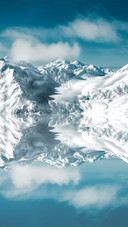Mirror snow mountain