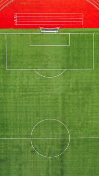 Aerial drone top down photo of beautiful football