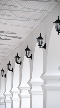Classic Arches and Lamps, A Scene of Elegant Simplicity