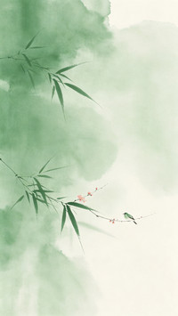 绿色国风绘画-锐景创意