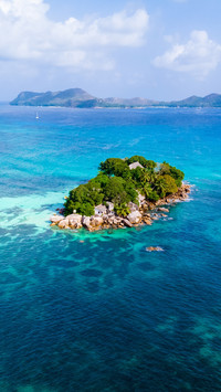 Boulders rocks at a tropical beach in Seychelles