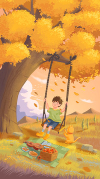 Swing in Golden Autumn