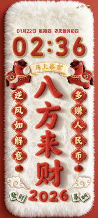 毛绒文字八方来财