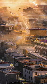 Clear the morning mist and see the village
