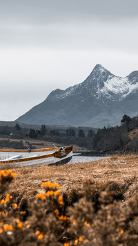 At the foot of the snowcapped mountain