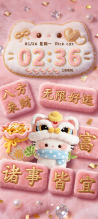毛绒小猫 无限好运