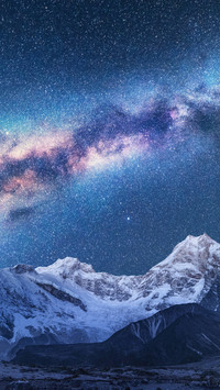 Snow Mountain Under The Star Starry