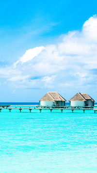Beautiful Landscape of over Water Villas
