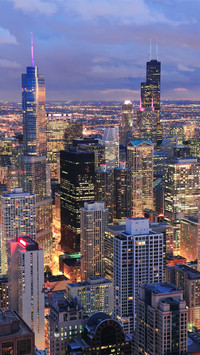 Modern city skyscrapers