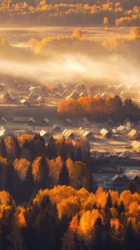 Dawn of Kanas Hemu in Xinjiang, China