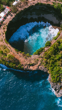 Aerial view of penida island