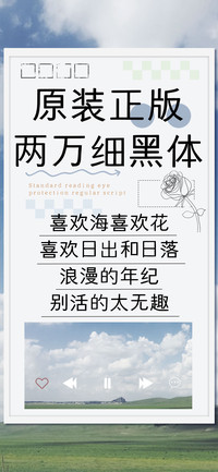 原装正版两万细黑体