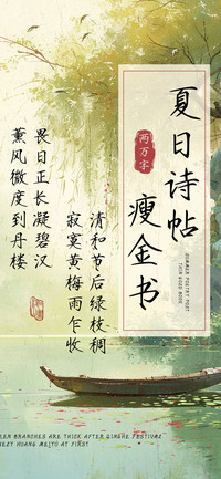 夏日诗帖瘦金书