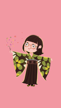 俏皮和服女孩