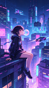 天台吹泡少女-MIGU