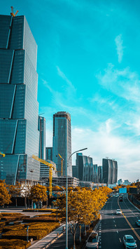 Modern high-rise buildings