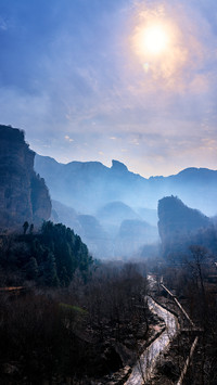 The Taihang Mountains landscape under the sunlight