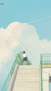 天桥上的少女