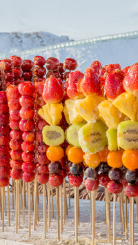 candied haws on a stick