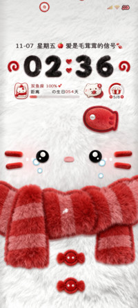颜文字 毛绒雪人喵