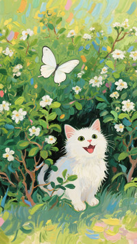 Hua jian bai miao plays with butterfly 2