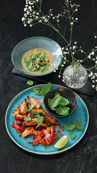 Mother crab soup and roasted tiger shrimp 68