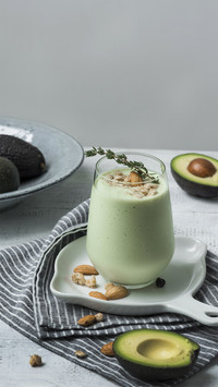 Fruit Juice Sprinkled With Nuts